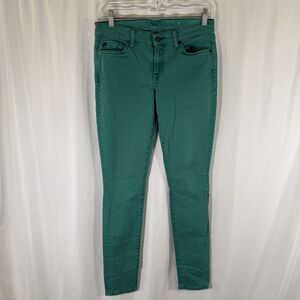 7 for All Mankind Jeans Women's 28 Mint Green Cotton Blend Low Rise